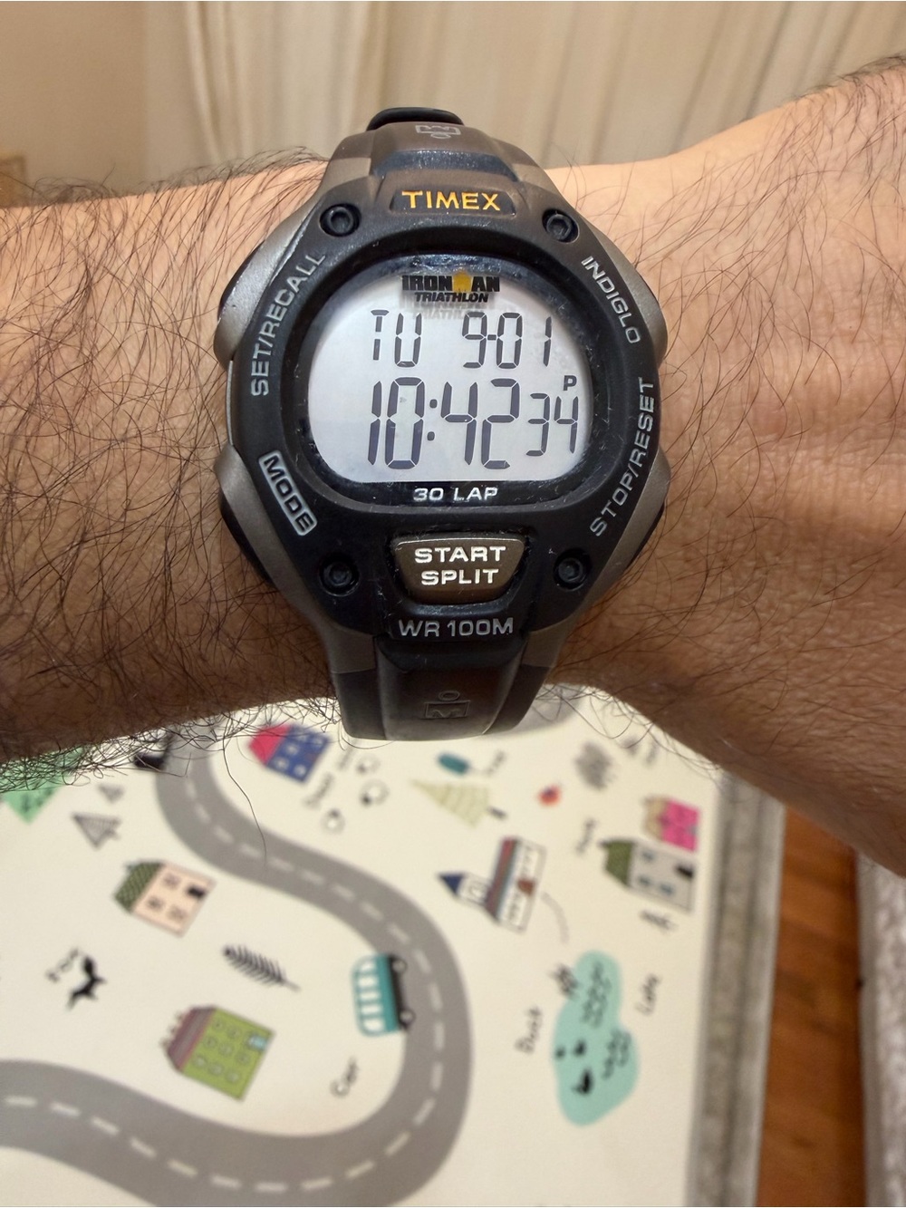 Timex Ironman Classic 30-Lap Digital Sport Watch Black Gray T5E901 Indiglo Runs